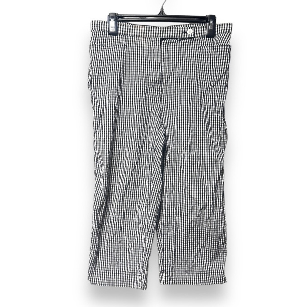 Y2K Westbound Black White Gingham Cropped Pants Women’s Size 10 Spring Cottage